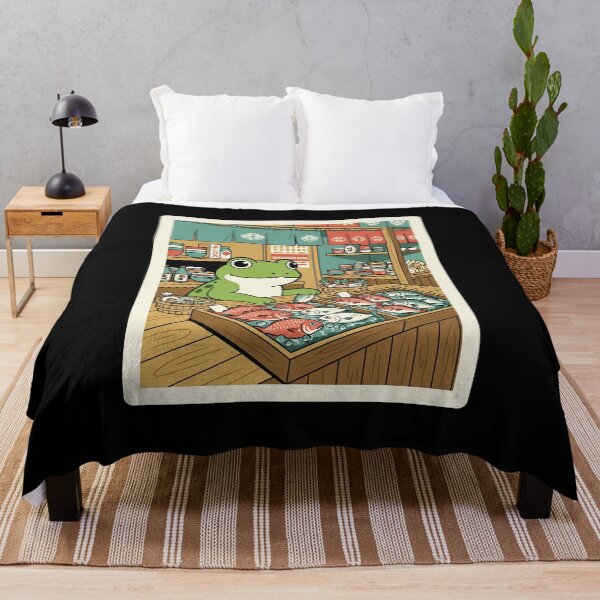 Item preview, Cute Frog Shopping at Traditional Fish Market designed and sold by JordynLadukeg65.