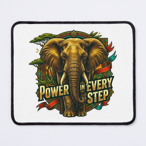 Item preview, Power In Every Step Elephant Vintage Africa Safari Retro Badge designed and sold by MT-Hub | Cute Aesthetic Art, Stickers & Phone Cases.