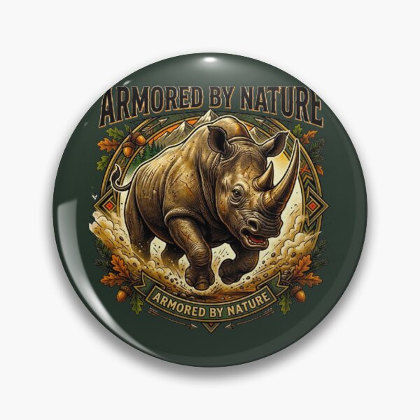 Item preview, Armored By Nature Rhinoceros Vintage Wildlife Retro Emblem designed and sold by MT-Hub | Cute Aesthetic Art, Stickers & Phone Cases.