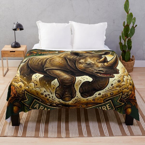 Item preview, Armored By Nature Rhinoceros Vintage Wildlife Retro Emblem designed and sold by MT-Hub | Cute Aesthetic Art, Stickers & Phone Cases.