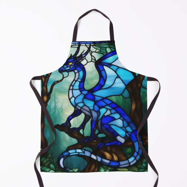 Item preview, Stained glass of Blue Dragon in the forest designed and sold by WorldOfDrathion.