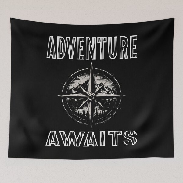 Item preview, Adventure Awaits Compass Graphic | Wanderlust Travel Nature Design designed and sold by Jt41.