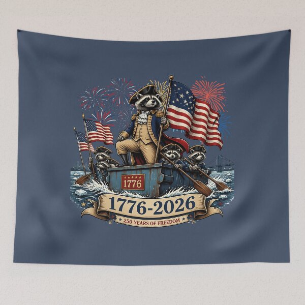 Item preview, George Washington Raccoon America 250 Patriotic Meme | 1776 2026 Independence Day | Funny  July 4th Trash Panda designed and sold by VectorJoy.