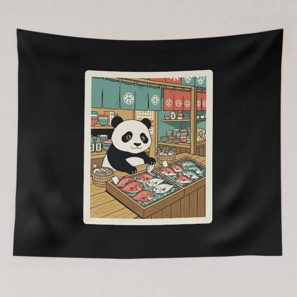 Item preview, Cute Panda Fish Market Vintage Japanese Street designed and sold by JordynLadukeg65.