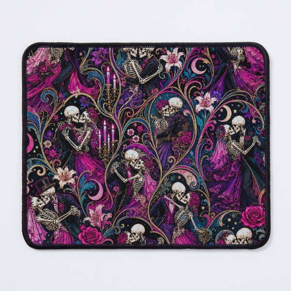 Item preview, Gothic Art Nouveau Dancing Skeletons Pattern designed and sold by BeJolley.