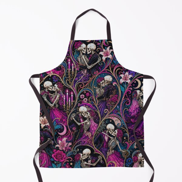 Item preview, Gothic Art Nouveau Dancing Skeletons Pattern designed and sold by BeJolley.