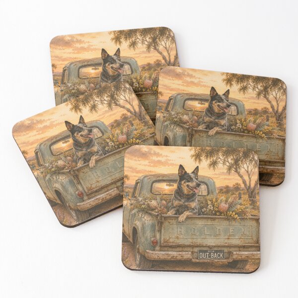Item preview, Working dog in a Holden Ute designed and sold by bushblooms.
