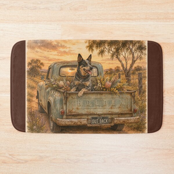 Item preview, Working dog in a Holden Ute designed and sold by bushblooms.