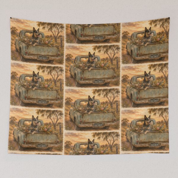Item preview, Working dog in a Holden Ute designed and sold by bushblooms.