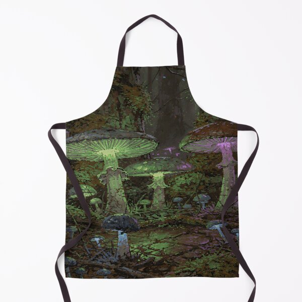 Item preview, Enchanted Bioluminescent Mushroom Forest Fantasy Nature Digital Painting designed and sold by cr6zym1nd.