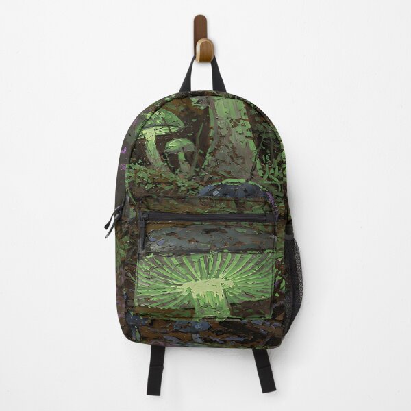 Item preview, Enchanted Bioluminescent Mushroom Forest Fantasy Nature Digital Painting designed and sold by cr6zym1nd.