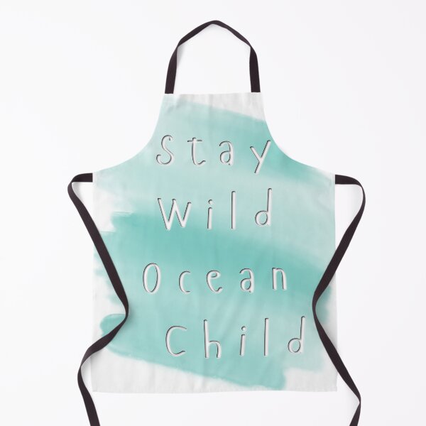 Item preview, Stay Wild Ocean Child – Teal Watercolor Brush Typography Art designed and sold by DonnaRaine.
