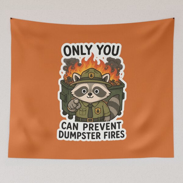 Item preview, Only You Can Prevent Dumpster Fires - Raccoon Workplace Office Meme designed and sold by thecatcouch.