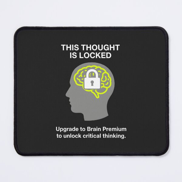 Item preview, Locked Brain Satire Paywall Humor Dystopian Mind Concept designed and sold by SplashTastic.