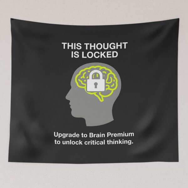 Item preview, Locked Brain Satire Paywall Humor Dystopian Mind Concept designed and sold by SplashTastic.