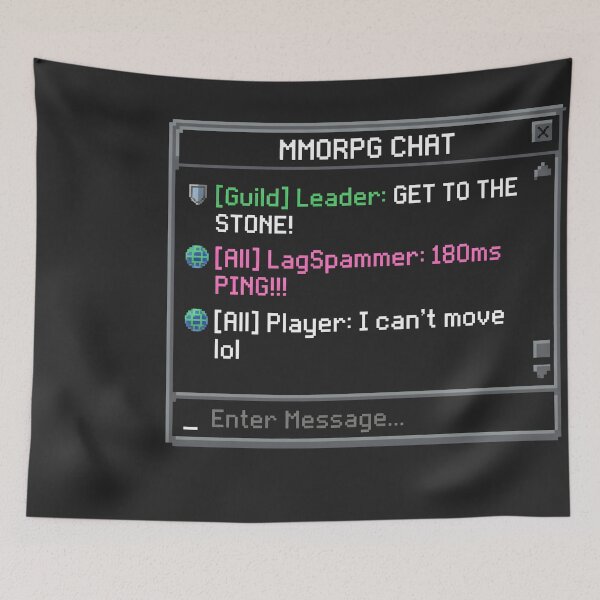 Aperçu de l'œuvre MMORPG Chat Nostalgie Rétro Pixel Interface Jeux Classiques Lag créée et vendue par SplashTastic.