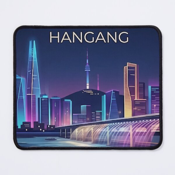 Item preview, Hangang River Seoul Night View - Minimalist Korean Cityscape Art Poster designed and sold by SOOstudio73.