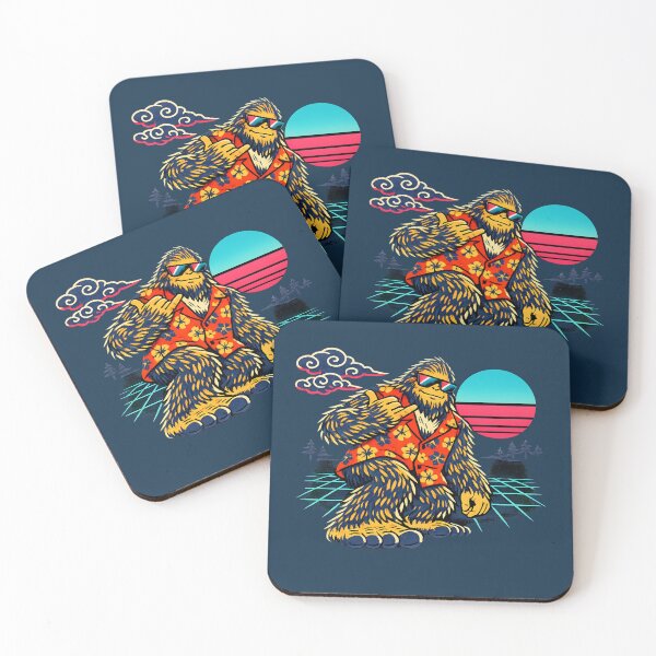 Item preview, Neon Retro Synthwave Ukiyo‑E Bigfoot designed and sold by KungPowUnicorn.