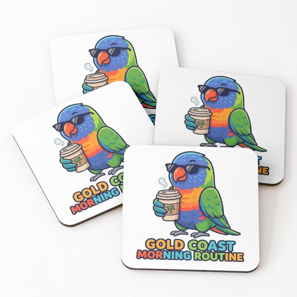 Item preview, Rainbow Lorikeet Coffee Gold Coast Morning Routine Funny Australian Bird Cute Cartoon designed and sold by Yellowriversss.