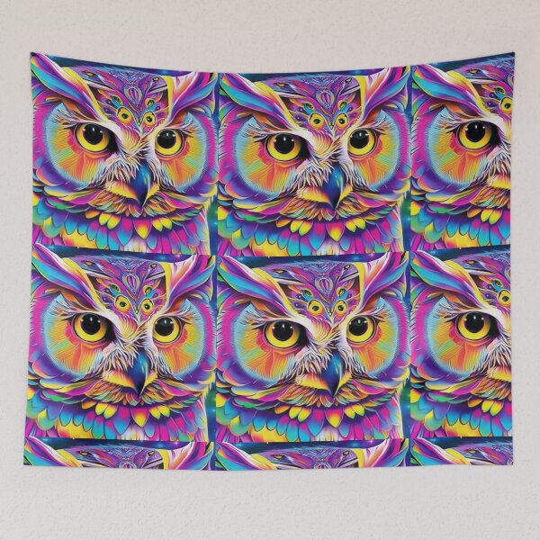 Item preview, Psychedelic Owl designed and sold by Solace Sparkles.
