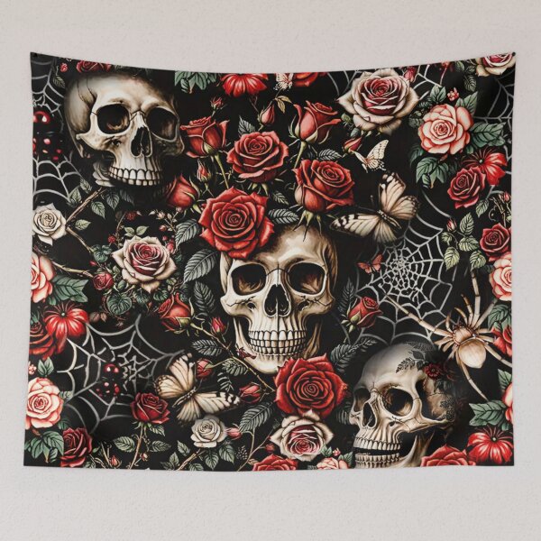 Item preview, Skull Floral Graphic Design designed and sold by INKRebelGraphic.