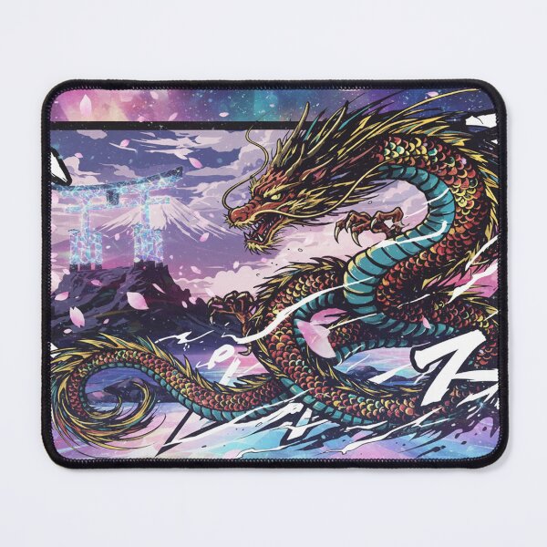 Item preview, apanese Dragon Galaxy – Torii Gate Mt Fuji Sakura Vaporwave Art designed and sold by Tsuiho_art.