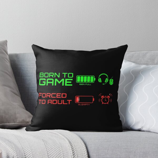 Item preview, Born To Game Forced To Adult - Funny Gamer Battery Drain designed and sold by LevelUpLad.