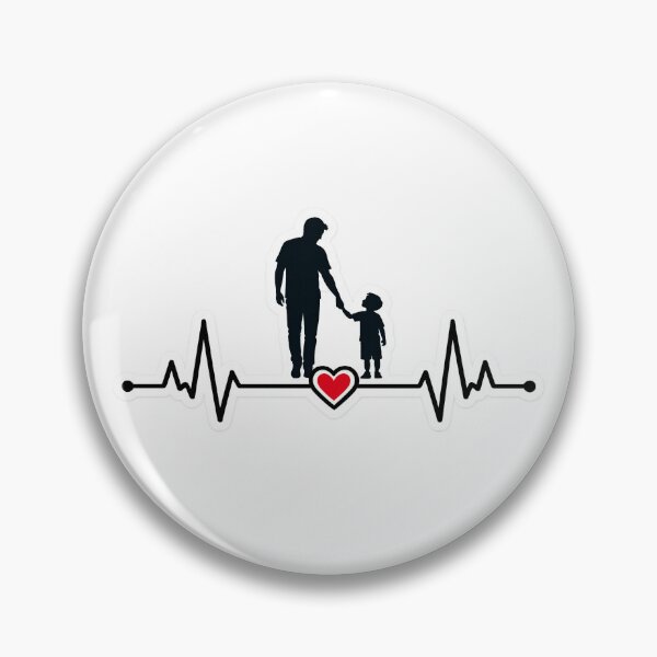 Item preview, Father & Child Heartbeat Line Sticker | Minimalist Father's Day Gift designed and sold by naruto4925.