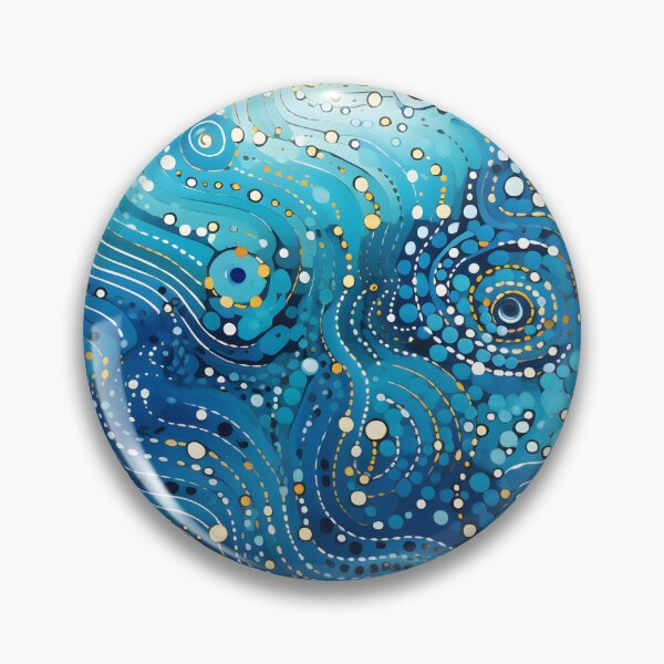 Item preview, Aboriginal Inspired Dot Art - With Sea Ocean Waves designed and sold by GrinGalore.