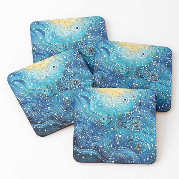 Item preview, Aboriginal Inspired Dot Art - With Sea Ocean Waves designed and sold by GrinGalore.