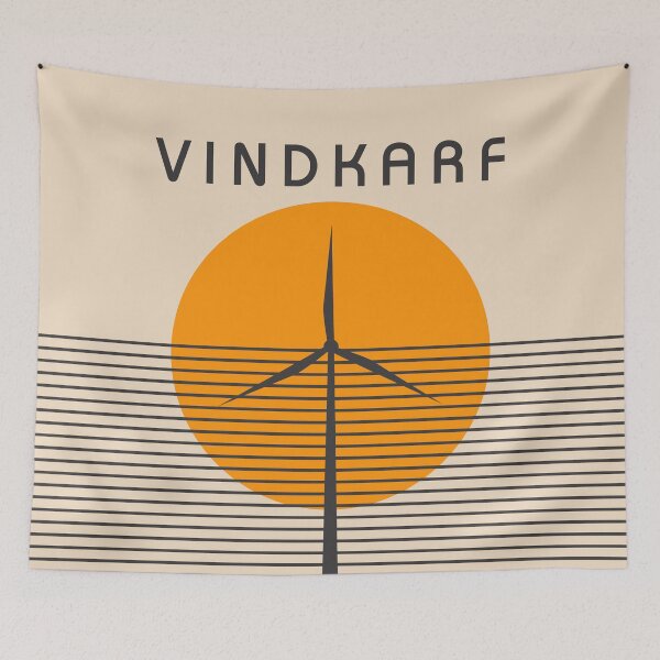 Item preview, Vindkraft Retro Sunset Design Wind Turbine Minimalist Art designed and sold by Volt Junkies.