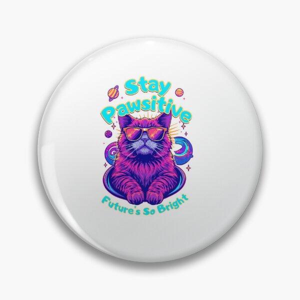 Item preview, Stay Pawsitive Futures So Bright Cosmic Cat Neon Sunglasses designed and sold by RadiantReza.
