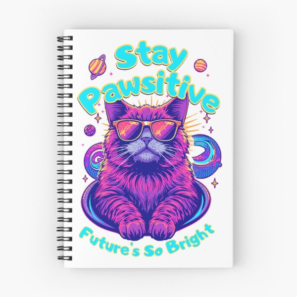 Item preview, Stay Pawsitive Futures So Bright Cosmic Cat Neon Sunglasses designed and sold by RadiantReza.