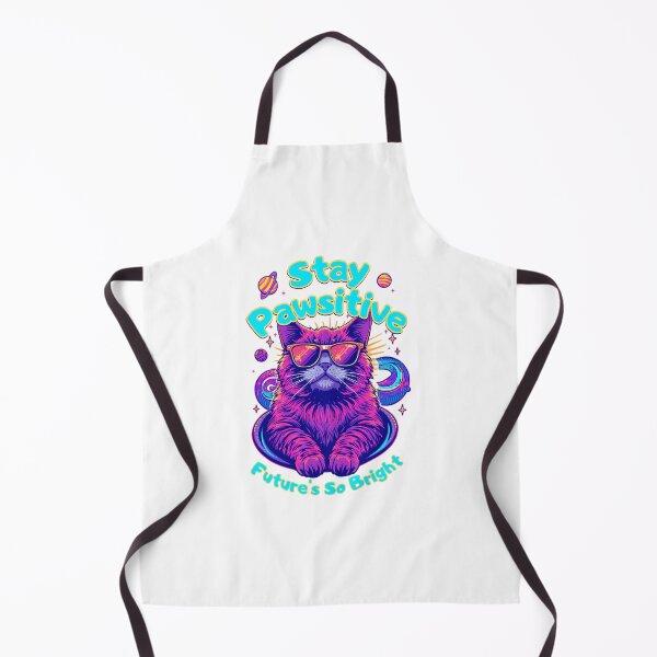 Item preview, Stay Pawsitive Futures So Bright Cosmic Cat Neon Sunglasses designed and sold by RadiantReza.