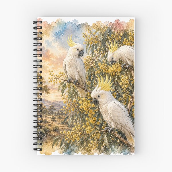 Item preview, Sulphur Crested Cockatoos in a Wattle Tree designed and sold by bushblooms.