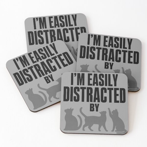 Item preview, Im Easily Distracted By Cats Funny Cat Lover Gift Cat Owner Tee Funny Cat Enthusiast Shirt designed and sold by Moonveil_Studio.