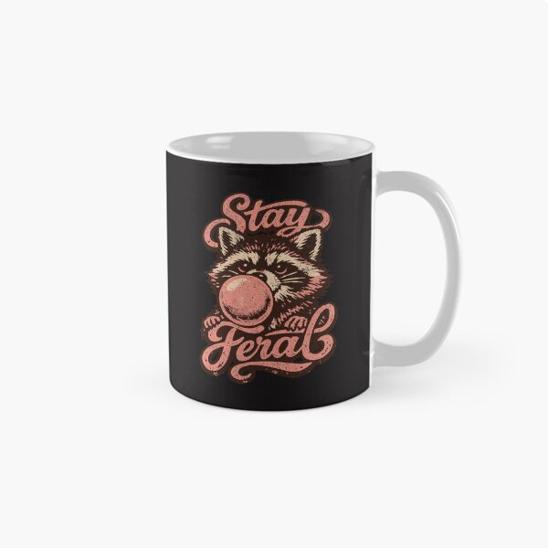 Item preview, Stay Feral Retro Bubblegum Raccoon designed and sold by AwesomeBeyondLimits.