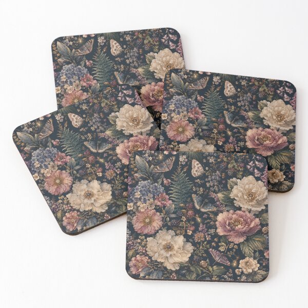 Item preview, Midnight Botanical Symphony – Vintage Floral, Butterflies & Fireflies Seamless Pattern designed and sold by Siti Hoiriyah.
