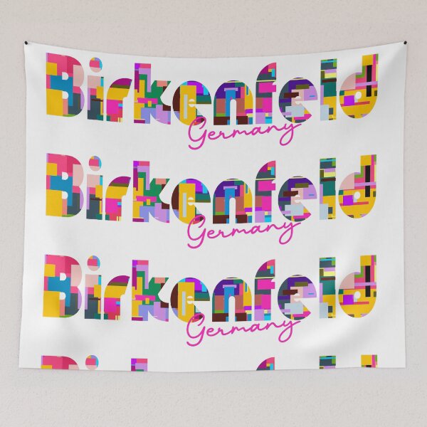 Item preview, Birkenfeld, Germany, Vibrant Abstract City Typography Art designed and sold by Wanderful-roads.