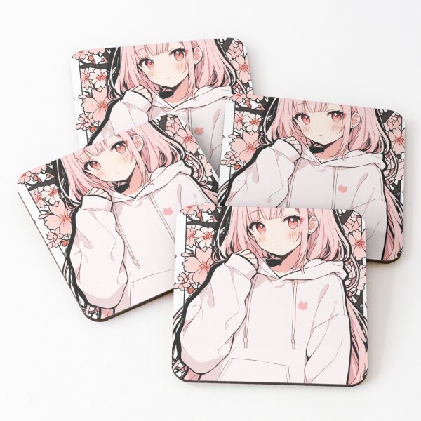 Item preview, Soft Smile Anime Girl Pink Kawaii Streetwear Art designed and sold by AnimDream .
