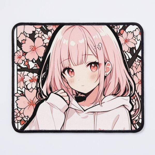 Item preview, Soft Smile Anime Girl Pink Kawaii Streetwear Art designed and sold by AnimDream .