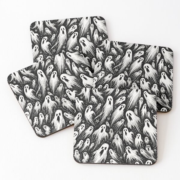 Item preview, Cartoon Witchy Halloween Ghosts and Pentagrams Pattern designed and sold by BeJolley.