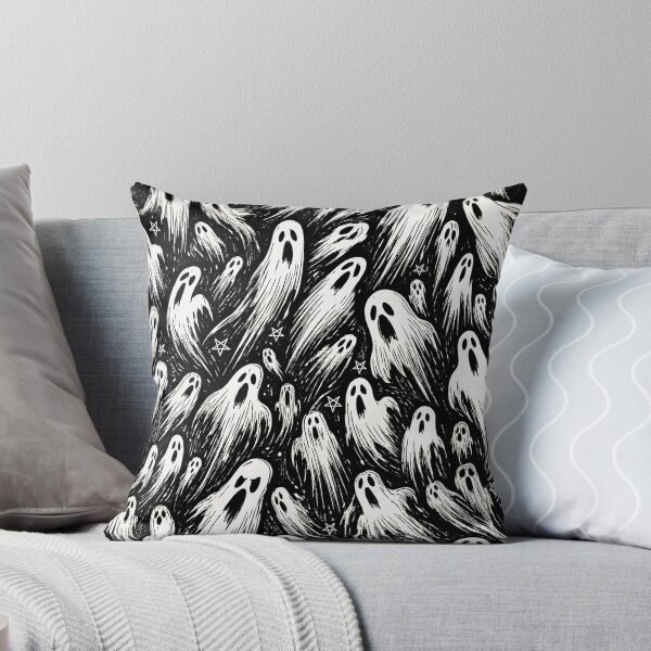 Item preview, Cartoon Witchy Halloween Ghosts and Pentagrams Pattern designed and sold by BeJolley.