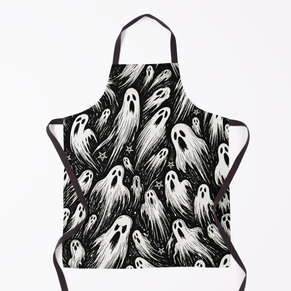 Item preview, Cartoon Witchy Halloween Ghosts and Pentagrams Pattern designed and sold by BeJolley.