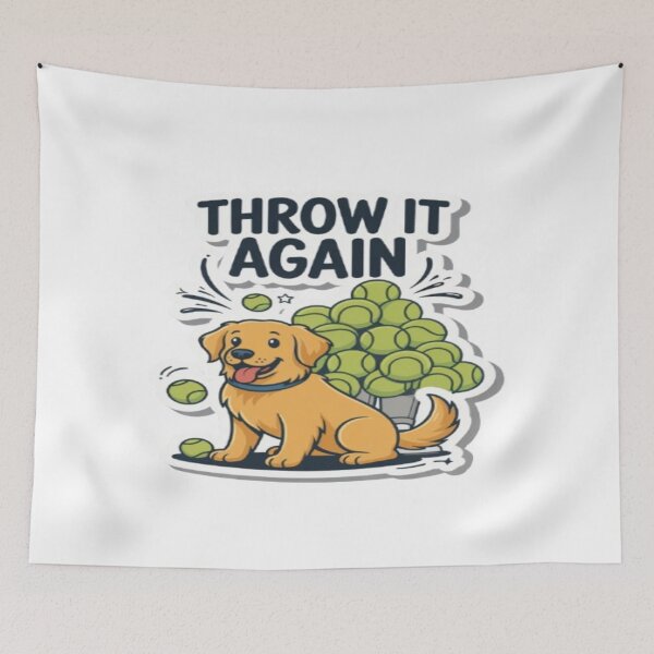 Item preview, Throw It Again Funny Golden Retriever Fetch Obsession Design designed and sold by ClaussShop.
