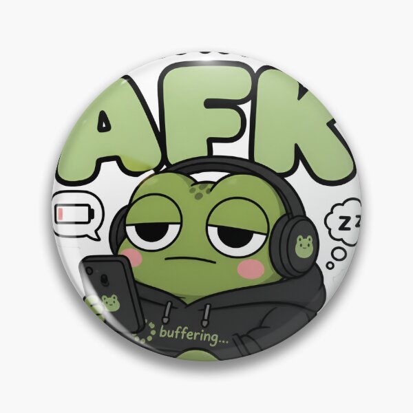 Item preview, "Mentally AFK Frog – Cute Kawaii Meme Sticker" designed and sold by Dutta Creation .