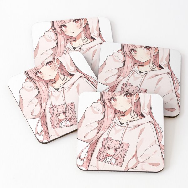 Item preview, Trendy Pink Hair Anime Girl Kawaii Graphic designed and sold by AnimDream .