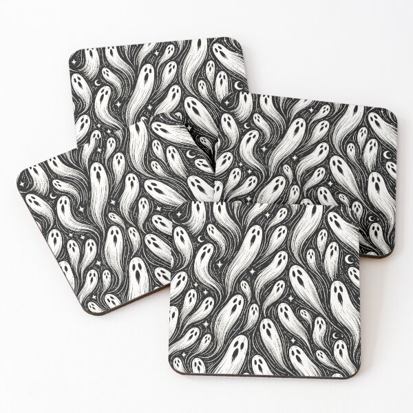 Item preview, Cute Cartoon Halloween Ghosts at Night Pattern designed and sold by BeJolley.