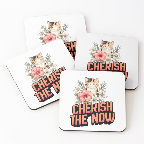 Item preview, Cherish the Now Serene Calico Kitten in Floral Bliss T-shirt Design designed and sold by NinaCreator.