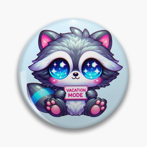 Item preview, Cute Vacation Mode Raccoon, Kawaii Summer Design designed and sold by SweetLilith.